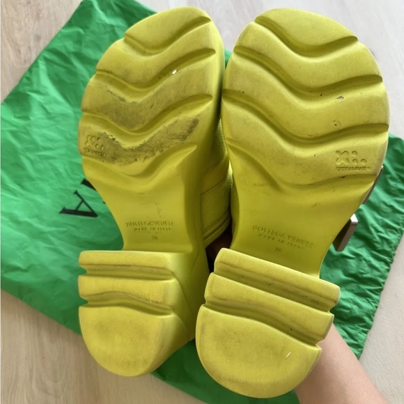 AUTH BOTTEGA VENETA Flash Sandals Kiwi SZ 36 - Picture 6 of 8